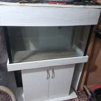 اکواریوم یک متری با پایه ام دی اف سفید رنگ
