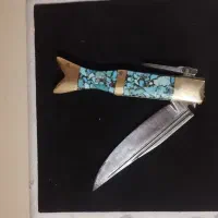 چاقو فیروزه کوب|کلکسیون اشیاء عتیقه|قوچان, |دیوار