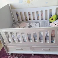 فروش تخت نوزادی لاکچری لترون سایز ۱۳۰*۸۰ +تشک رویا