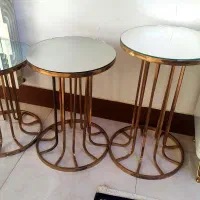 میز عسلی و جلو مبلی ۴ تیکه استیل طلایی|مبلمان خانگی و میز عسلی|ساری, |دیوار