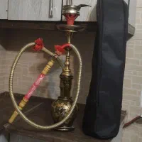 قلیان برنجی و چوبی