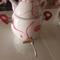 کتری قوری لعابی شیر دار