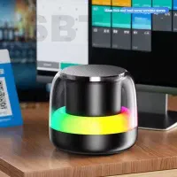 مینی اسپیکر مسافرتی بلوتوثی با نور RGB رینگ لایت