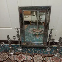 آینه شمعدان برنجی قدیمی