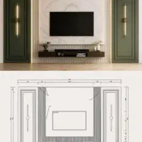 تی وی وال TVwall میز تی وی AccentWall