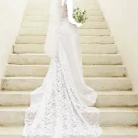 لباس عروس دنباله دار نو