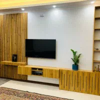 آینه دکورکاغذ دیواری بین کابینت طراحی بازسازی کناف|آینه|کرمان, |دیوار