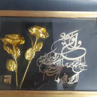 تابلو روکش طلا گل رز سایز بزرگ