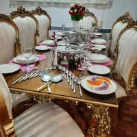 میز غذاخوری سلطنتی ۸ نفره با ۶ عدد صندلی سلطنتی|میز و صندلی غذاخوری|بناب, |دیوار
