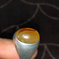 انگشتر نقره عقیق زرد یمن و حرز