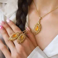 نیم ست عقیق اصلی|زیورآلات و اکسسوری|مبارکه, |دیوار