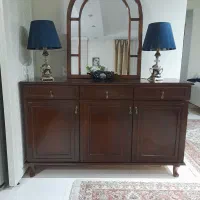 کنسول با اینه  شیک با پایه چوبی