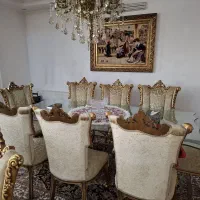 مبل استیل ۹نفره با ست میز ناهارخوری خوری ۸نفره|مبلمان خانگی و میز عسلی|قم, عمار یاسر|دیوار