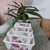 ظرف چهار عددی گلدار