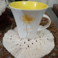 زیر لیوانی مکرومه