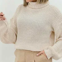 بافت یقه اسکی رنگ استخوانی|لباس|بوکان, |دیوار