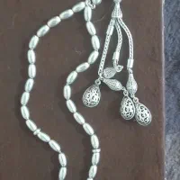 زنجیر وپلاک نقره نیم ست زنانه وسکه نقره قدیمی