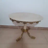 میز عسلی با رویه مرمر و پایه برنز|مبلمان خانگی و میز عسلی|لاهیجان, خمیر کلایه|دیوار