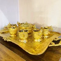 سرویس چایخوری برنج آبکاری طلا