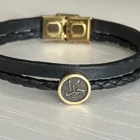 دستبند چرمی مشکی خدا ( برند Doris )