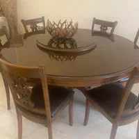 میز نهارخوری گرد چرخان ۶ نفره