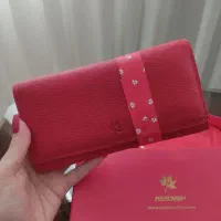 کیف پول چرم نو تا به حال استفاده نشده قرمز رنگ