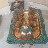 سرویس چایخوری  مس و فیروزکوبی