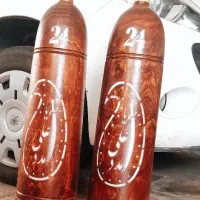 میل باستانی دمبل زورخانه‌ی جفت 10 کیلوی باچوب چنار