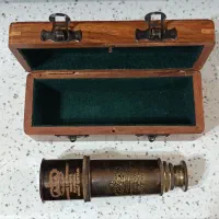 دوربین برنزی انگلیسی آنتیک مارکدار و کاربردی