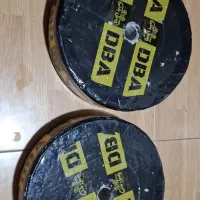 دمبل و هالتر بتنی همراه با میله هالتر و میله لاری