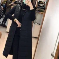 پافر بلند کلاه دار مشکی زنانه کاپشن