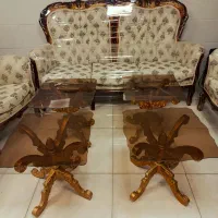 مبل تاج عروس ۷نفره میزعسلی میزغذاخوری6نفره|مبلمان خانگی و میز عسلی|رشت, منظریه|دیوار