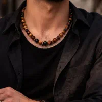 گردنبند چشم ببر مردانه،