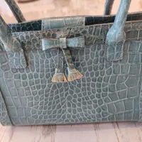 کیف  دستی وارداتی چرم مصنوعی آبی فیروزه ای