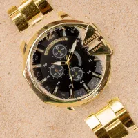 ساعت مچی DIESEL مردانه طلایی صفحه مشکی مدل U700