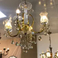 دوعدد لوستر طلایی|لوستر و چراغ آویز|کرمان, |دیوار