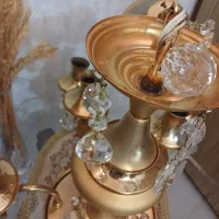 لوستر نورسازان  ۵شاخه ۱۰ شعله سالم دو عدد|لوستر و چراغ آویز|تبریز, |دیوار