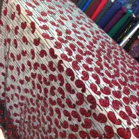 حراج تورکارشده گل مخمل طرح ترمه قواره سه متر و نیم