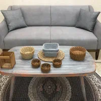 اردوخوری/آرکوپال/گل/گلدان حصیری وچوبی ساعت سبد