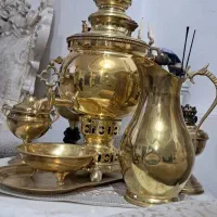 سماور و میز دو طبقه برنج