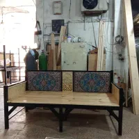 تخت سنتی چوبی وفلزی قوطی 3*5و5*5|تخت و سرویس خواب|قم, باغ شازده|دیوار