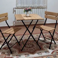 میز و صندلی چوبی تاشو