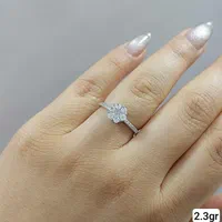 انگشتر نقره تک داش مدال نقره کادویی کد 0461