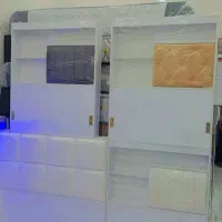تخت ۱ نفره چراغدار پارچه ای جلو پارچه