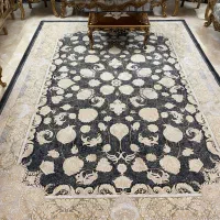 جفت فرش۹متری ذغالی طلاکوب نو نو|فرش|ری, شهادت|دیوار