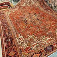 قالی ۹متری دستباف زمینه روناسی هریس