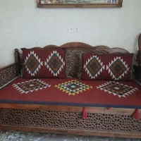 فرش گلیمی وپشتی|گلیم، جاجیم، گبه|اصفهان, امامزاده اسماعیل|دیوار