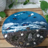 انواع کارهای رزین اپوکسی ساعت ،ظروف سرو،تابلو|ظروف سرو و پذیرایی|لولمان, |دیوار