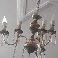 لوستر قدیمی آبکاری شده طلایی|لوستر و چراغ آویز|اراک, |دیوار