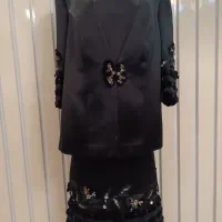 کت و دامن سه پیس مشکی کلاسیک